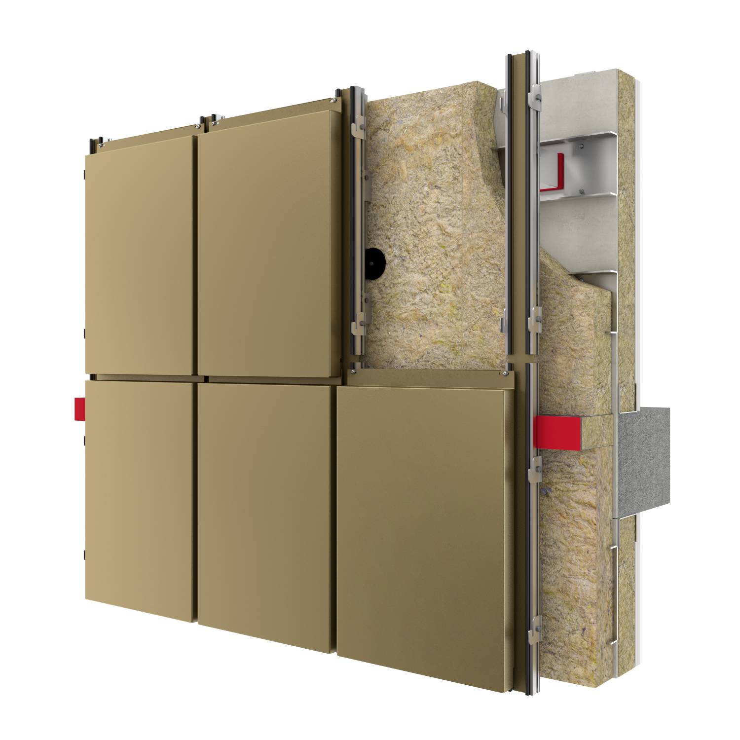 Proteus SR ACM Metal (Secret Fix Metal Rainscreen System)  - Drained and Back-ventilated Cladding