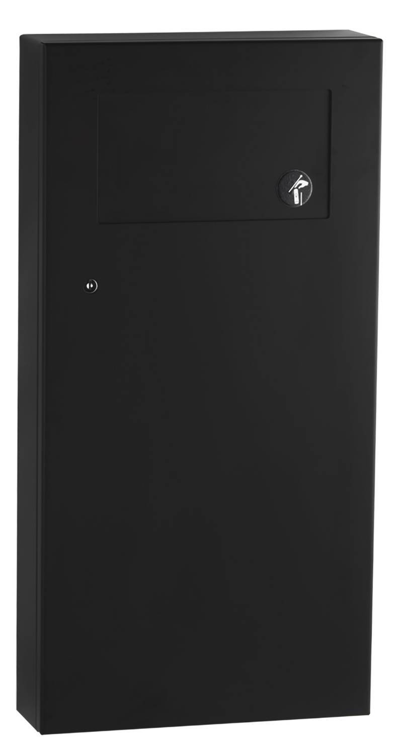 TrimLine - Surface-Mounted Waste Receptacle with Disposal Door, Matte Black, B-35639.MBLK - Waste Receptacle