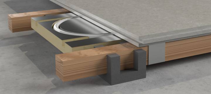 InstaGroup Sustainable Acoustic Cradle and Batten Flooring System with Underfloor Heating