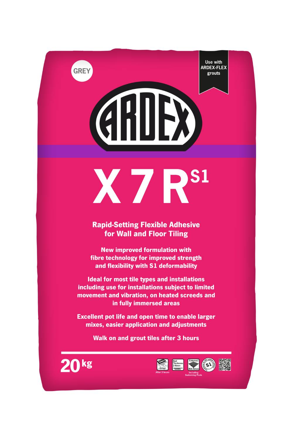 ARDEX X 7 R S1 - Rapid Setting Flexible Tiling Adhesive