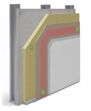 Steel Frame Direct Fix Stone Wool Mineral Render A1 Rated External Wall Insulation System - External Wall Insulation System