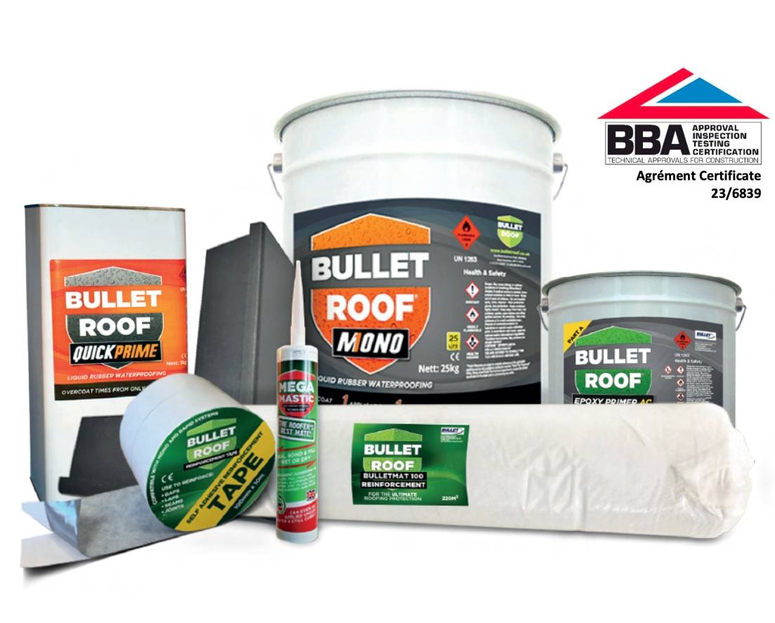 Bullet Roof Mono Seamless Liquid Rubber Roofing - Cold-Applied Waterproofing System