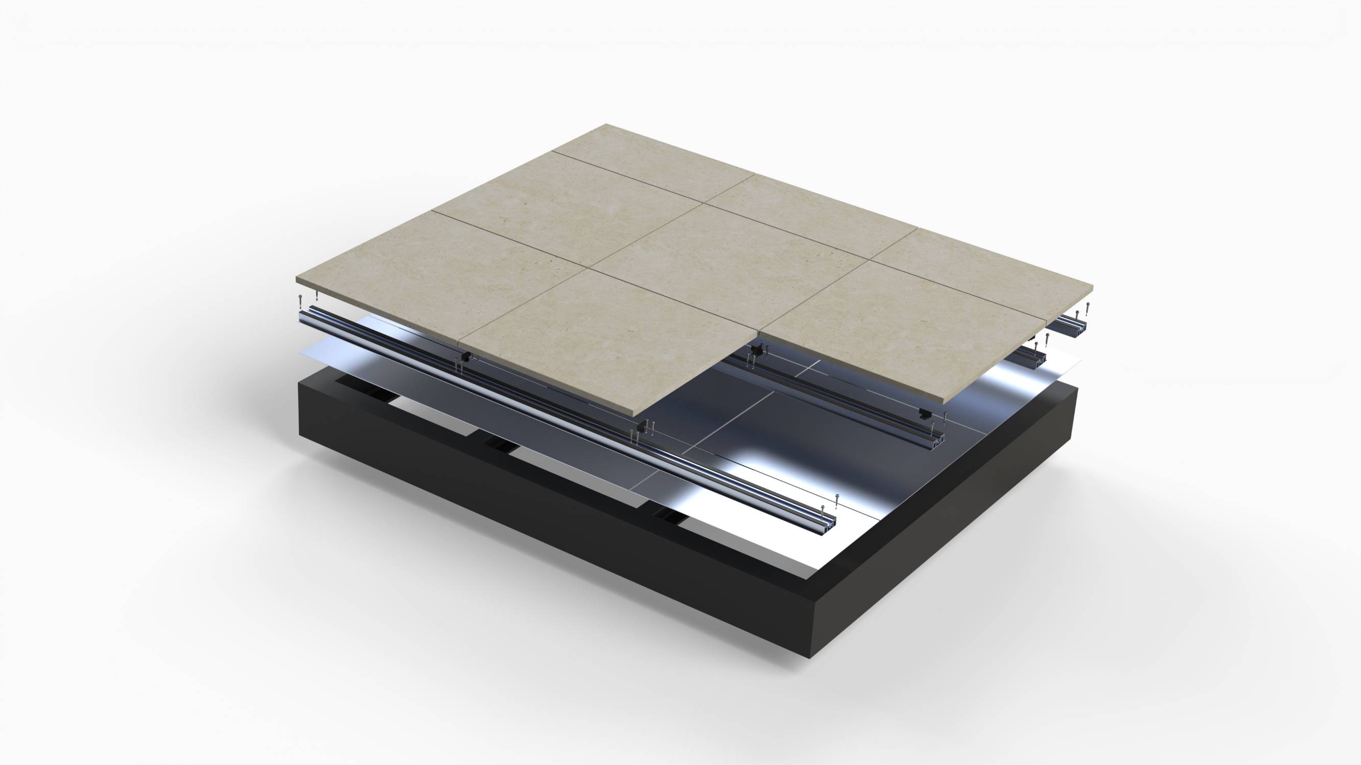 Rail Paving System - BalcaSmart® IGNO - Non-Combustible Balcony Paving System