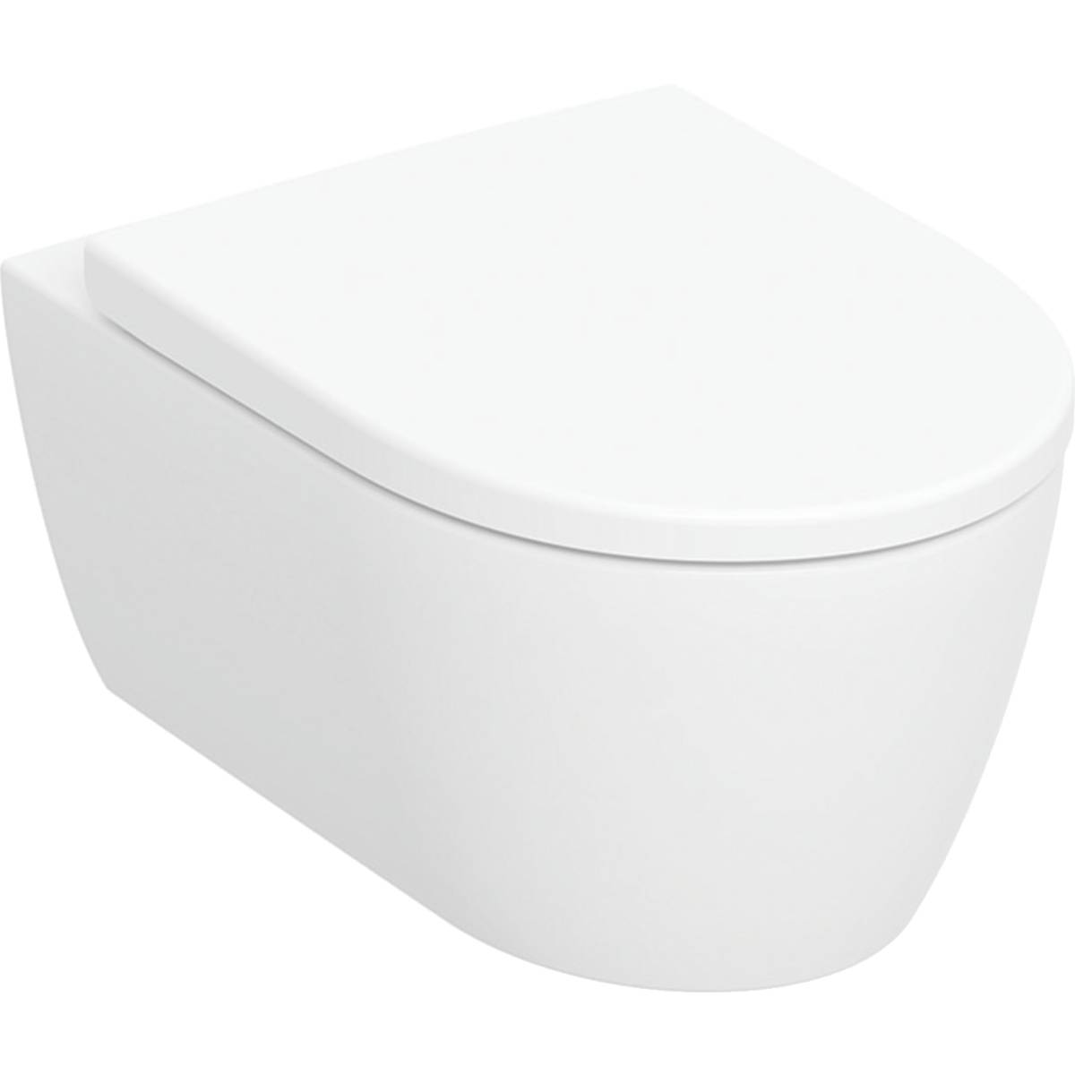 Geberit iCon wall-hung WC set, washdown, shrouded, rimfree, with WC seat - Wall-hung WC Set