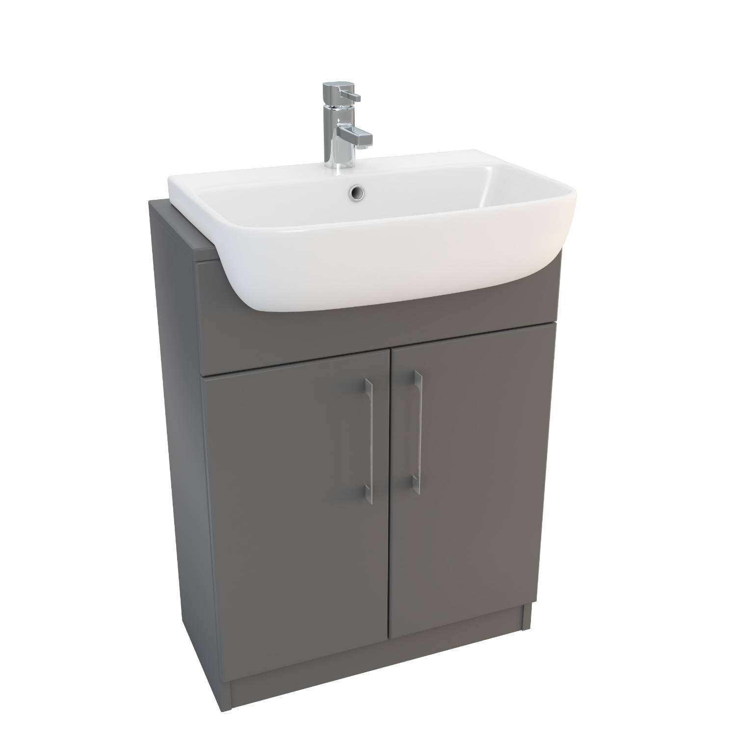 Cleo 55cm Square 1 Tap Hole Semi-Recessed Basin