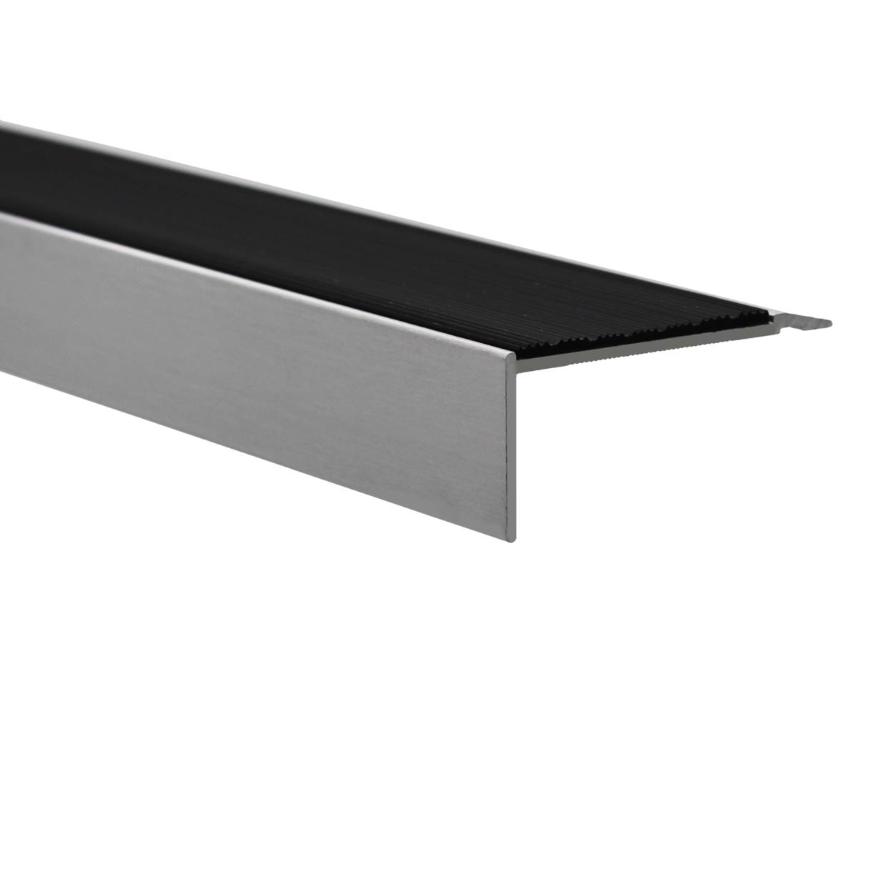 ME1 and ME5 3.5 mm Gauge Ramped Back  Aluminium Stair Nosings with Markagrip Gritted Inserts - Aluminium Stair Nosings