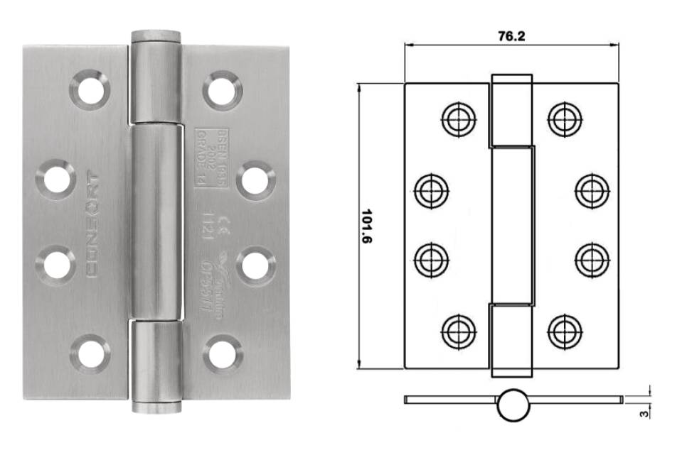 Heavy Duty Hinges - Concealed Bearing Hinge - Heavy Duty Maintenance Free Butt Hinge