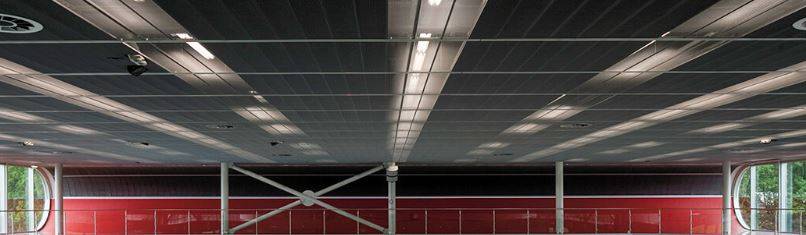 Luxalon® Tiles & Planks Stretch - Stretch metal/ expanded mesh ceiling