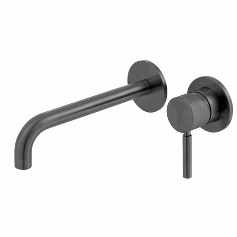 Knurled Accents Slimline Wall Mounted Basin Mixer Tap | IND-ORI209SA-BLKK | IND-ORI209SA-BRGK | IND-ORI209SA-BRNK | ORI-209S/A-CPK