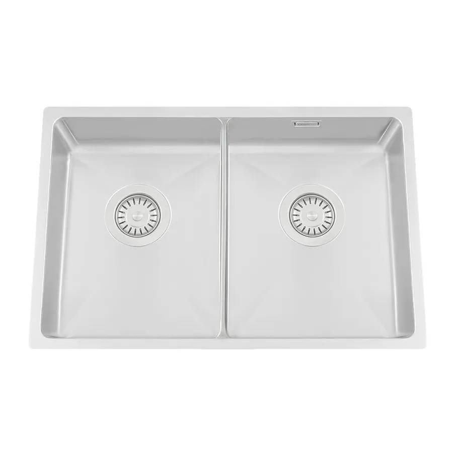 Accessible Twin Bowl Kitchen Sink Granberg ErgoSteel Trendline EST-80K