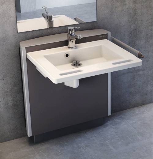 Adjustable height powered Select bathroom basin. Complete package PKG-0003