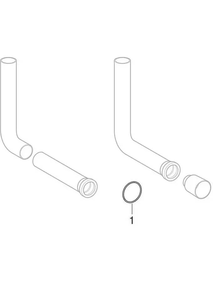 Geberit flush bend 90°, 28 cm, for thick walls