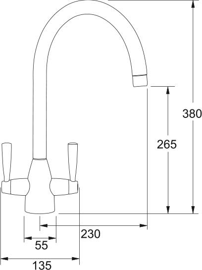 Franke Eiger Swivel Spout Two Lever Tap - Sink Tap