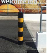 Plain Bollard Black & Yellow - Round