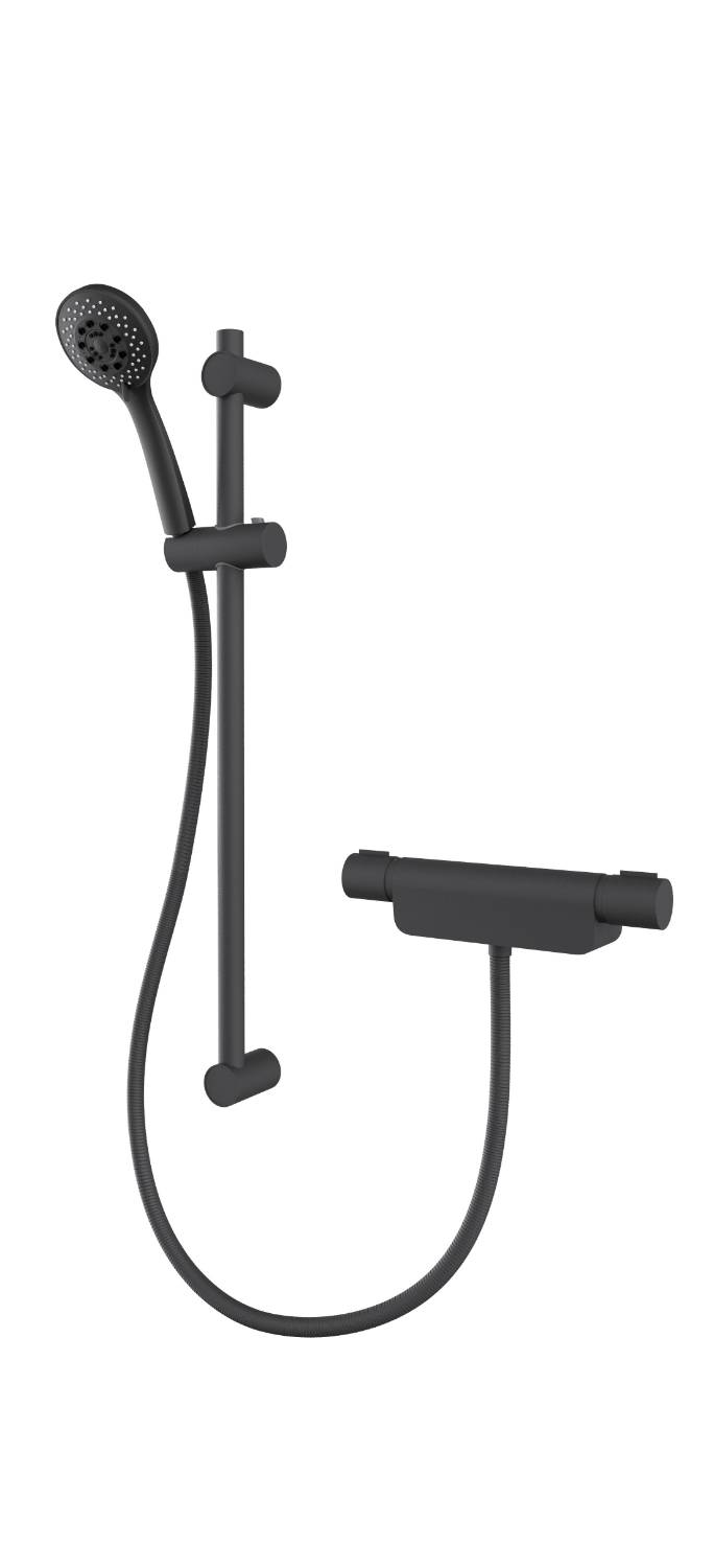 Midas™ 220 Matt Black Bar Mixer Shower With Adjustable Head