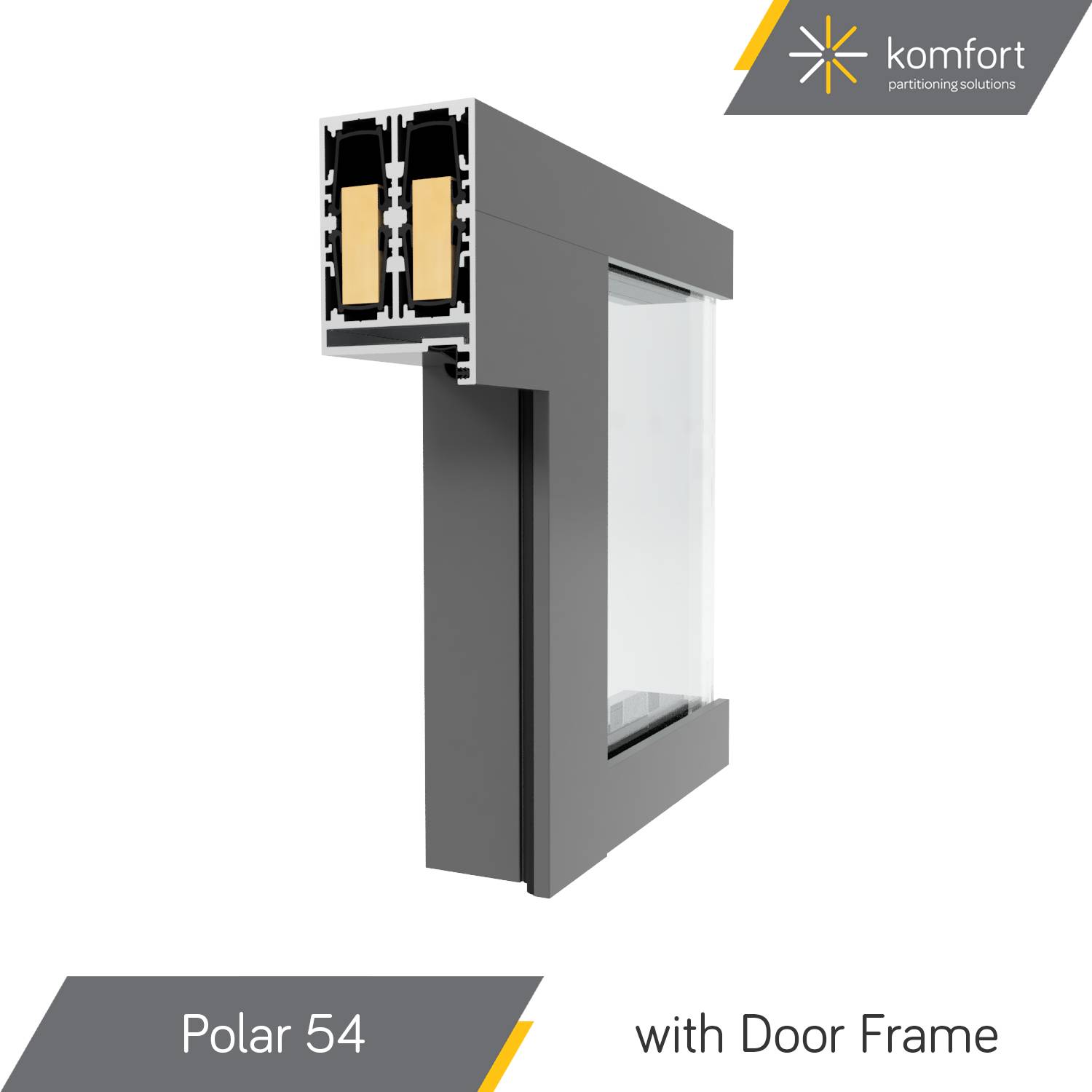 Komfort | Polar 54 | Slimline Offset Single Glazed Partitioning