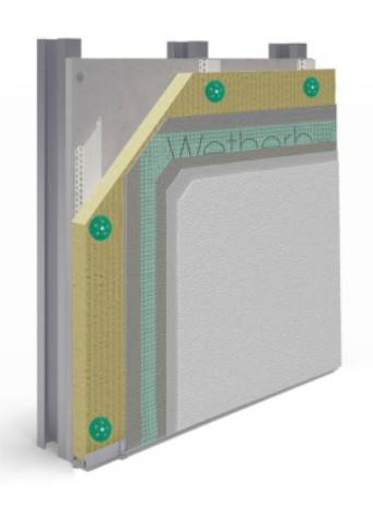 Steel Frame Cavity Rail Stone Wool Silicone Render A2 Rated External Wall Insulation System - External Wall Insulation System