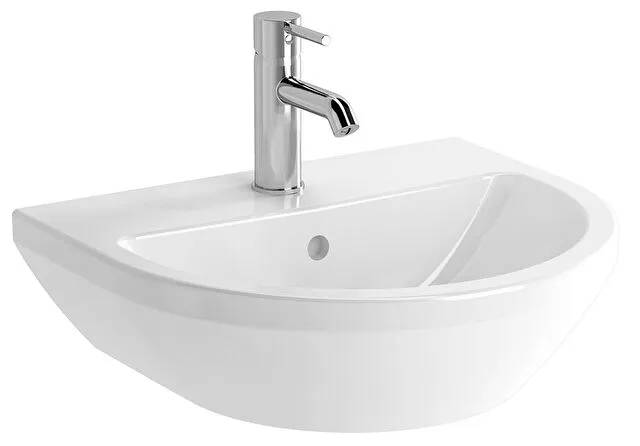 7066L003-0001- Integra Round washbasin, 50x43cm, 1 tap hole with overflow hole - Washbasin