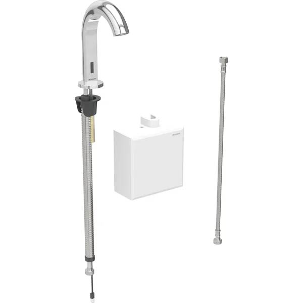 Geberit Piave washbasin tap, deck-mounted, generator operation, with exposed function box