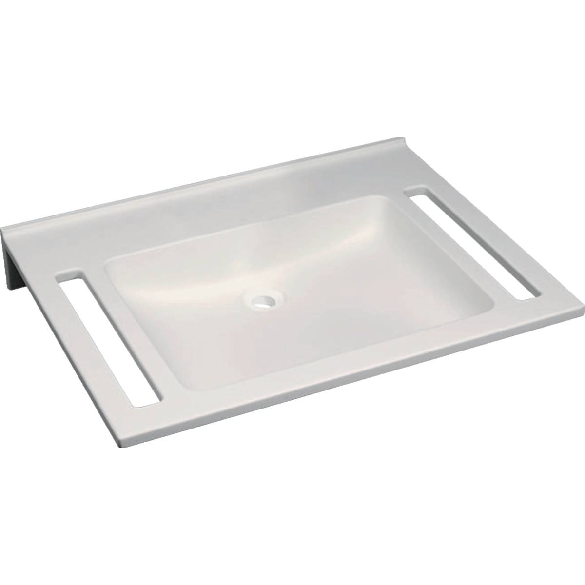 Publica washbasin, square design, with cut-outs, barrier-free