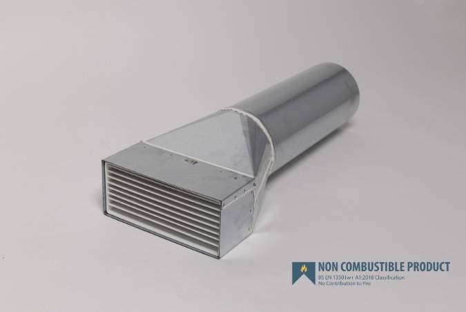 ResiBRICK Single XL A1 Non Combustible Fire Rated Metal Airbrick and Ducting Kits - Metal Airbrick 