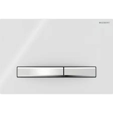 Geberit Sigma50 Flush Plate For Dual Flush, Square, Metal Colour Chrome-Plated