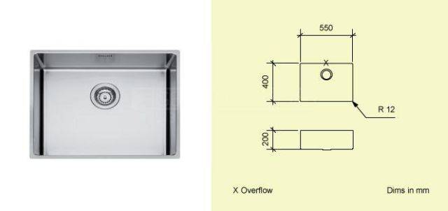 Sink Bowl A55 - Rectangular Stainless Steel Kitchen Sink