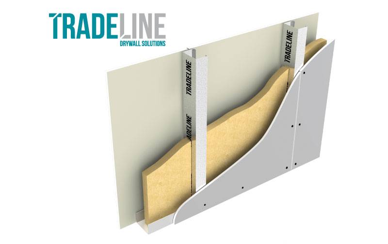 TRADELINE Single Frame Acoustic Stud Partition Systems Utilising Siniat Board