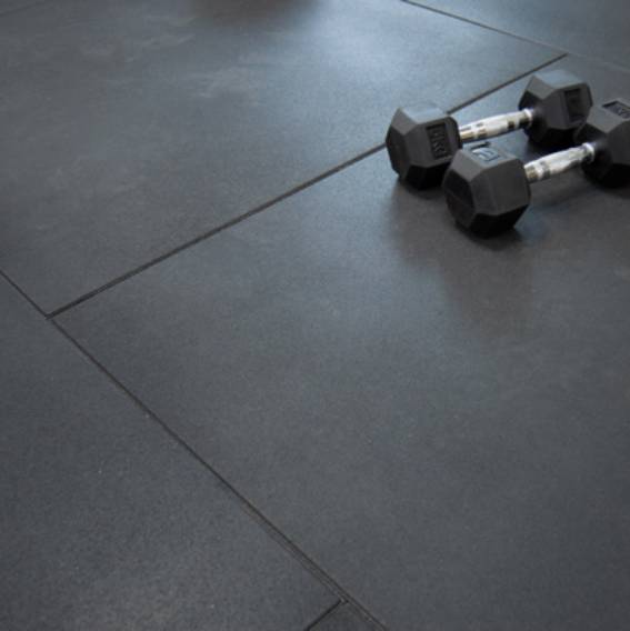 Black Fitness Gym Tile - Premium Gym Flooring