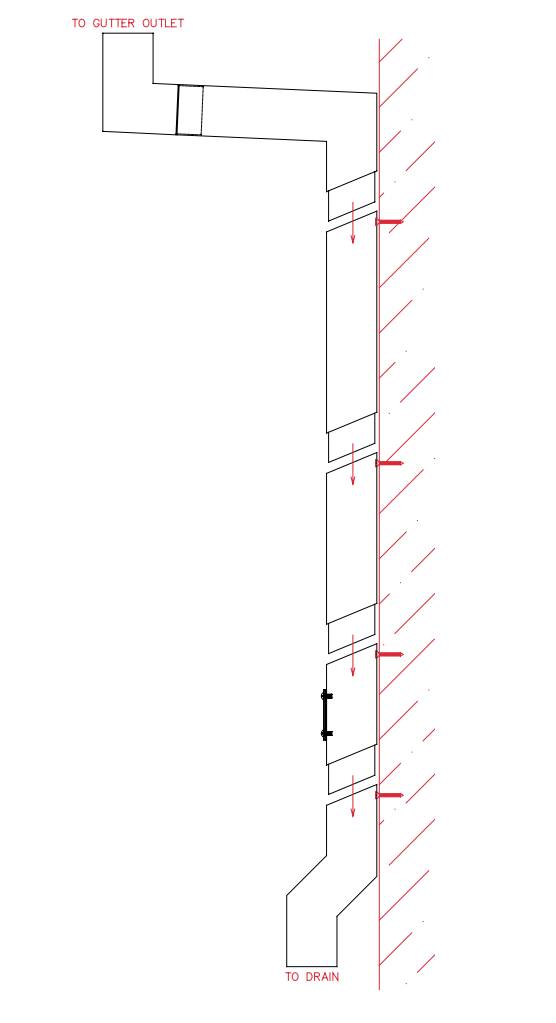 Slimline Flush Fix Security Pipe System - Square/Round/Rectangular Rainwater Pipes