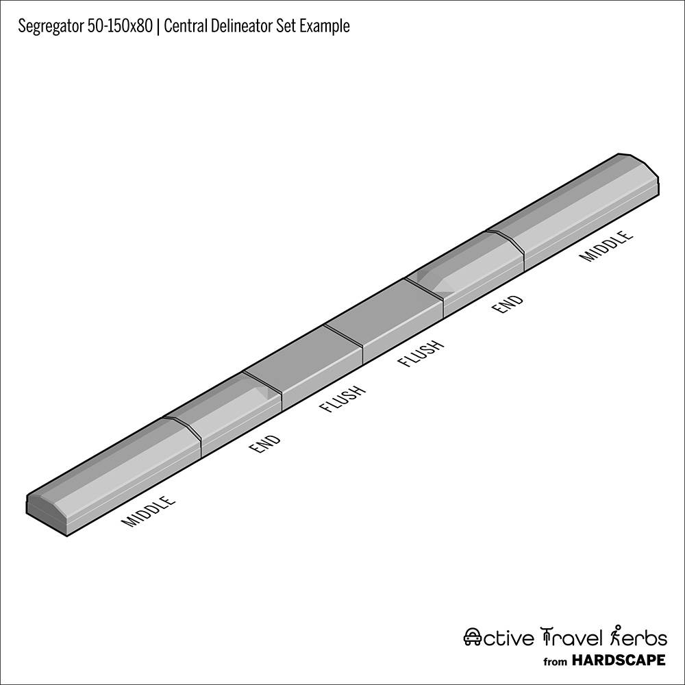 Active Travel Kerb - Segregator - Concrete Kerbs