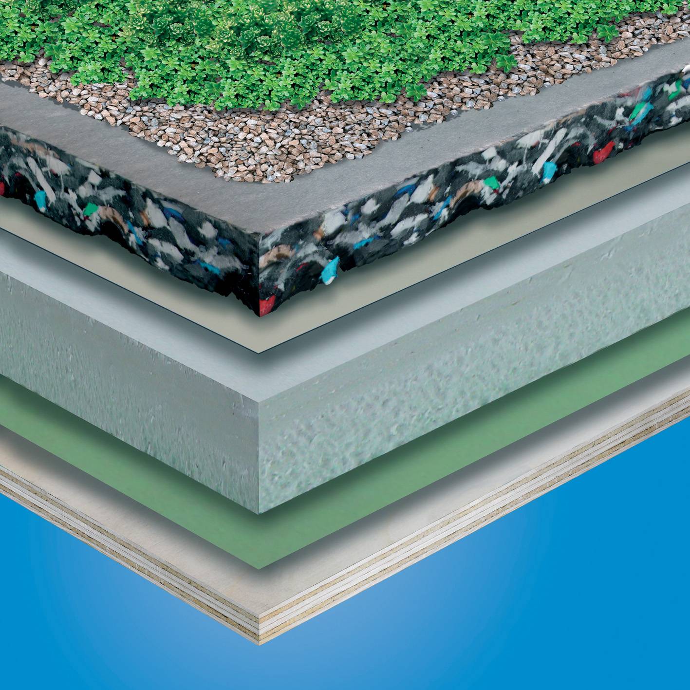 TG66 Green Roof System - Recycled High Density Polyethylene Drainage Board