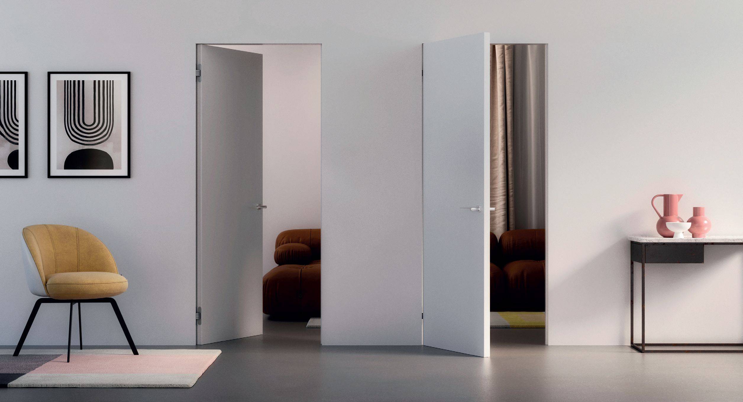 Ultra Flush Hinged Doors - Single - Flush Contemporary Door Frame