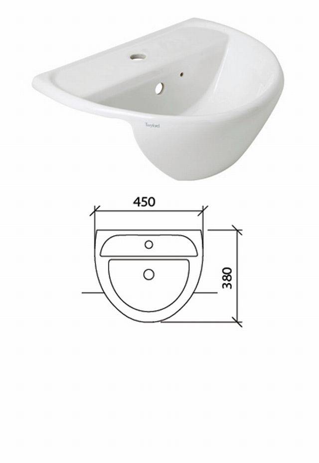 Sola Optimise Semi Recessed 1 Tap Hole Vanity Basin