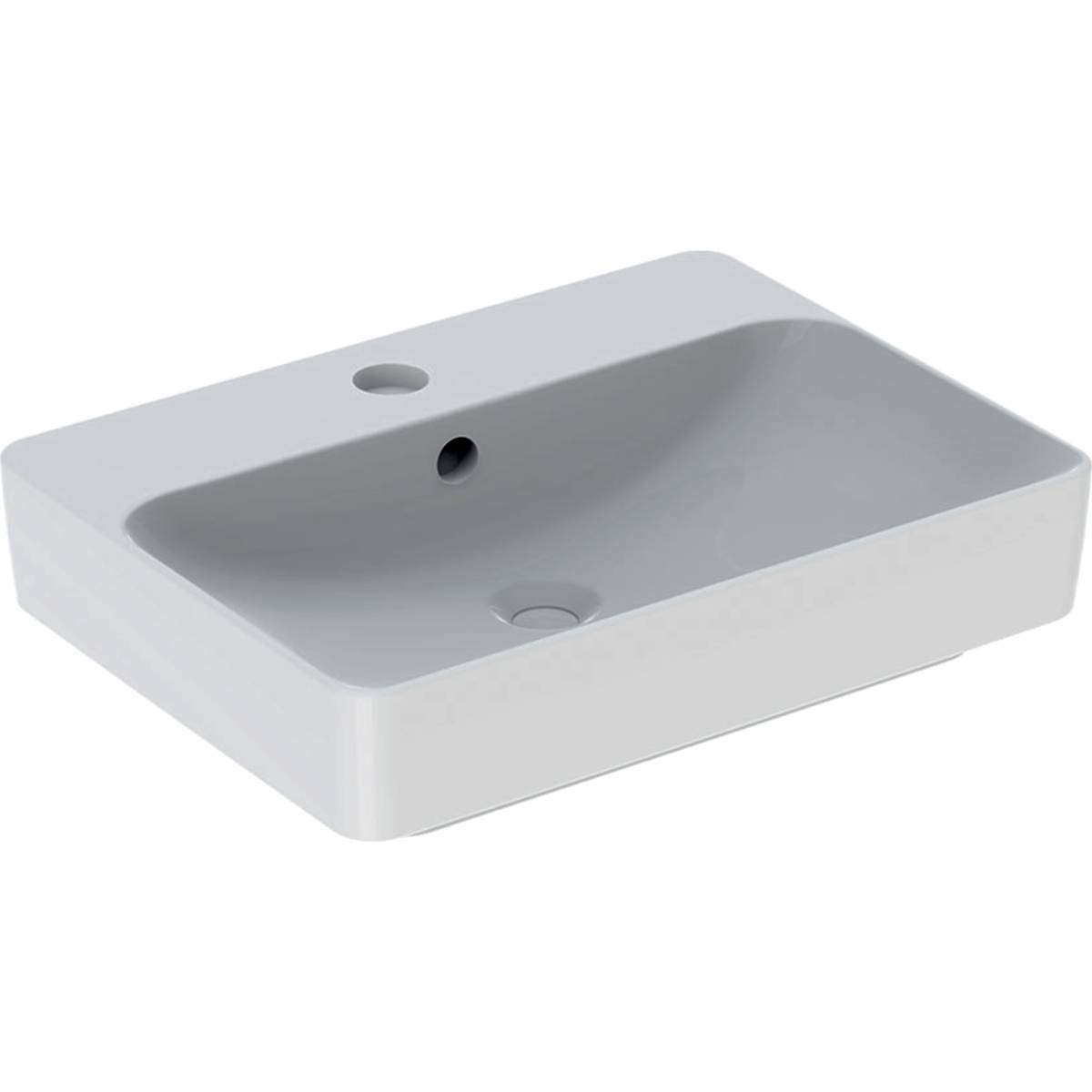 Geberit VariForm Lay-on Washbasin, Rectangular, with Tap Hole Bench - Washbasin