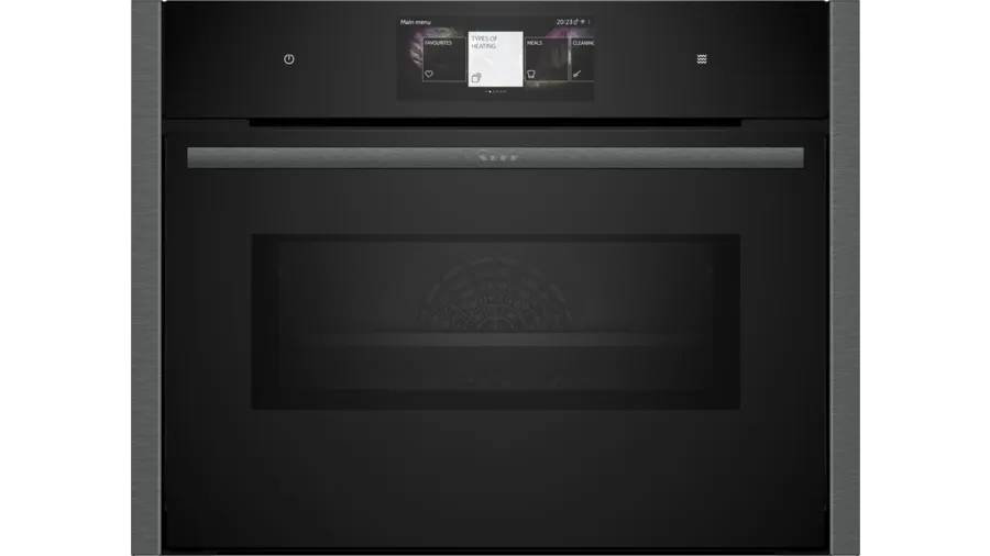 Compact 45cm ovens with Microwave Graphite grey trim