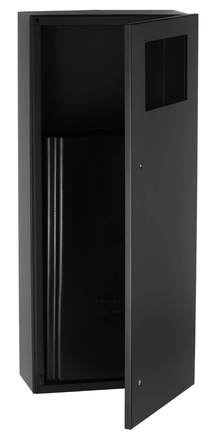 Surface-Mounted Waste Receptacle, Matte Black, B-35649.MBLK - Waste Receptacle