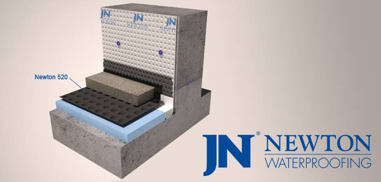 Basement Waterproofing Membrane for Waterproofing of Existing and New Build Basements - Newton CDM 520 eco Floor  - 20mm Recycled Cavity Drain Membrane