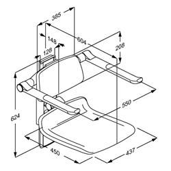 Shower seat PLUS 450 height adjustable  