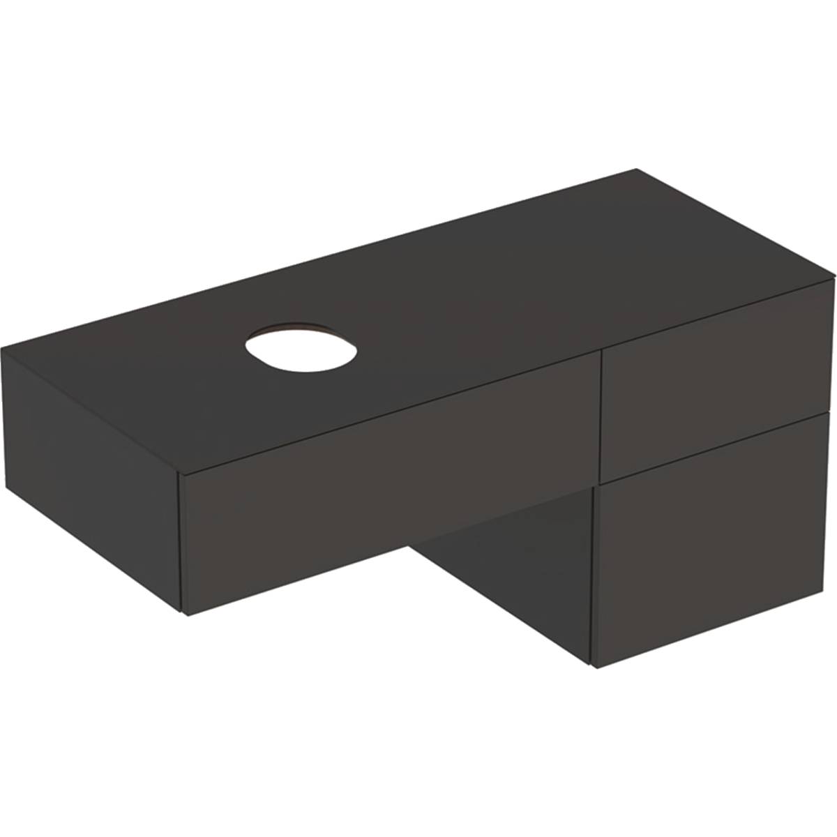 VariForm Cabinet for Lay-on Washbasin, with Three Drawers, Shelf Surface and Trap