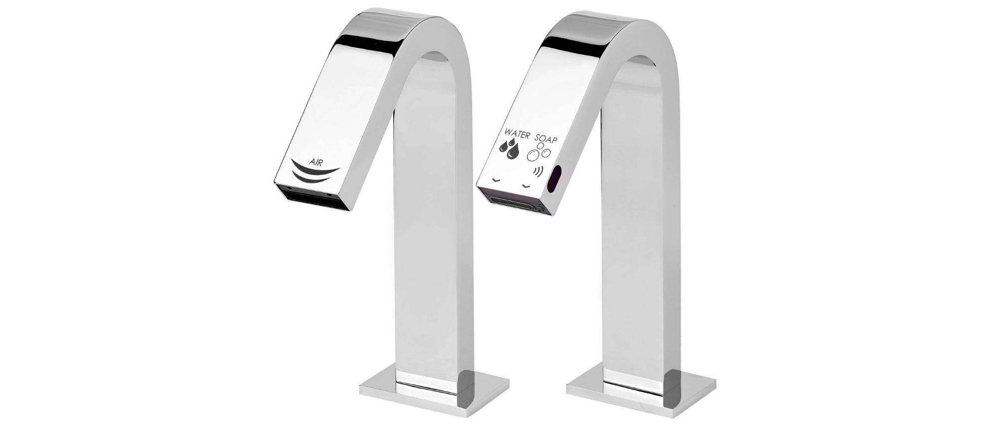 Dryflow® Bi-Tap Over The Sink Surface Mounted Hand Dryer, Sensor Tap And Automatic Soap Dispenser