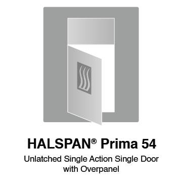 HALSPAN® Prima 54 mm Internal Fire Rated Door Blank - Unlatched Single Acting Double Doors With Overpanel