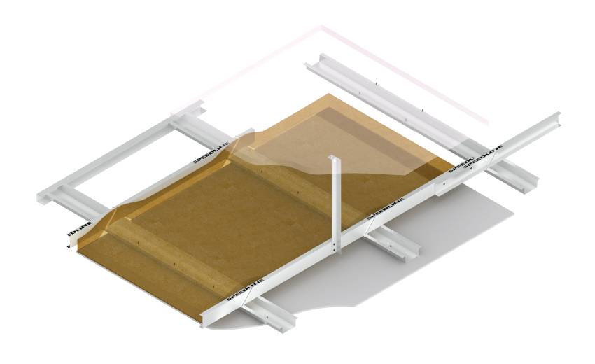 SPEEDLINE MF Ceiling System Utilising Knauf Board