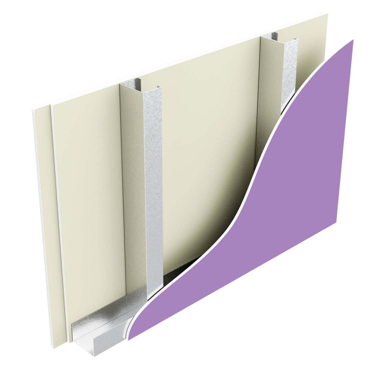 Metsec SFS infill wall with Siniat Weather Defence sheathing board, Siniat plasterboard