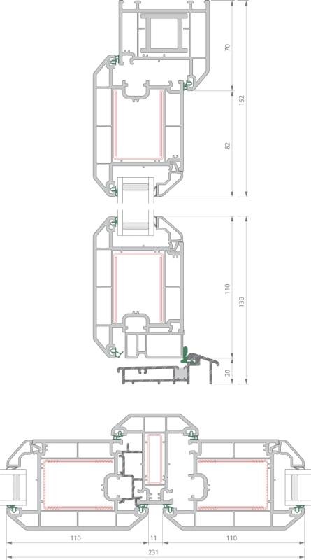 Traditional 2500 French Door - F4 Open Out