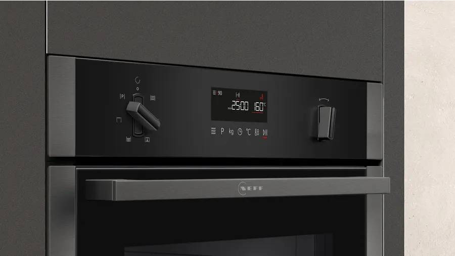 Compact 45cm ovens with Microwave Graphite grey trim