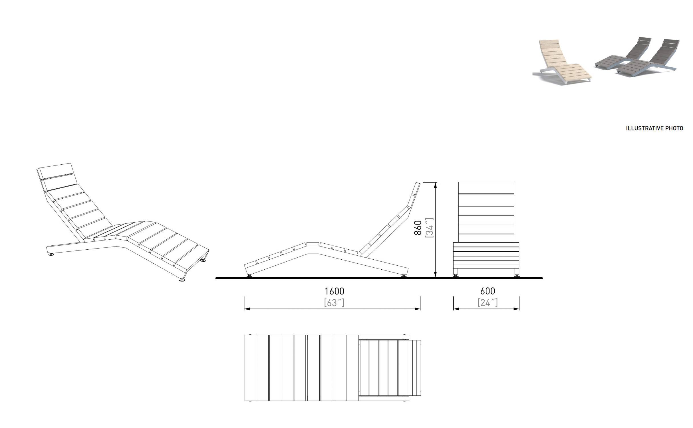 Rivage Lounger - Outdoor Lounger for Public Spaces