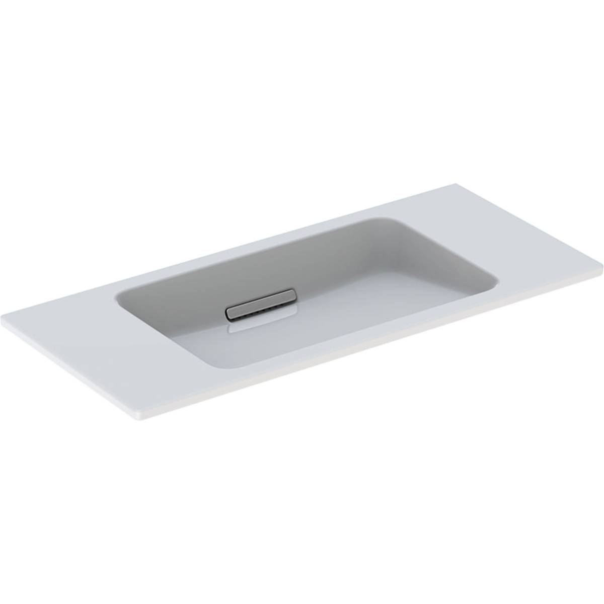 ONE Washbasin, Floating Design, Horizontal Outlet, Small Projection