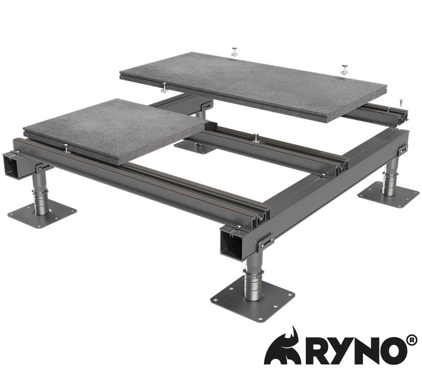 TerraSmart® Rail Paving System with Hidden Wind Uplift Restraint - Non-combustible