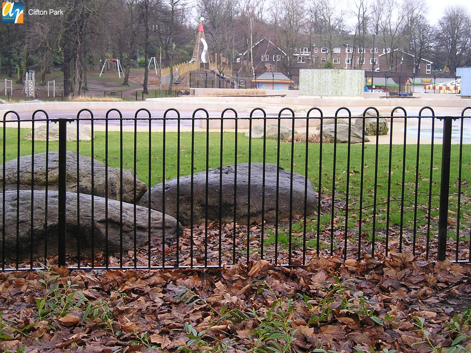 Play Safe Bow Top Steel Railings – Playground Perimeter Fencing